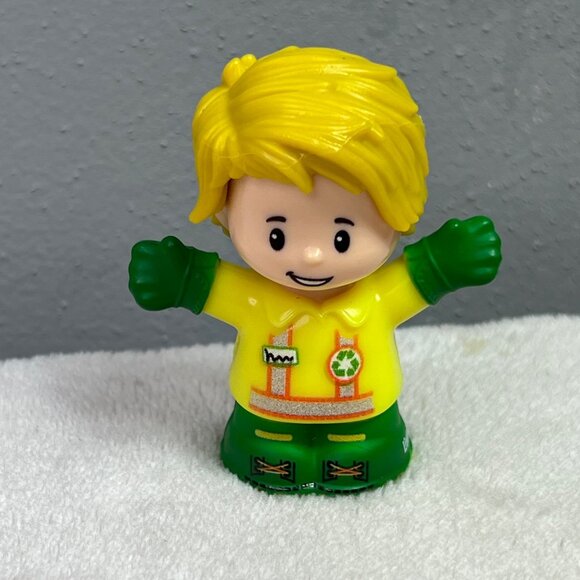 Fisher Price Little People Sanitation Worker Recycling Garbage Truck Figure ONLY - Picture 1 of 5
